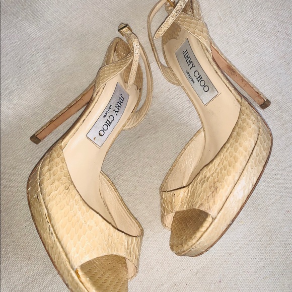 JIMMY CHOO  SNAKESKIN HEELS - Picture 2 of 4